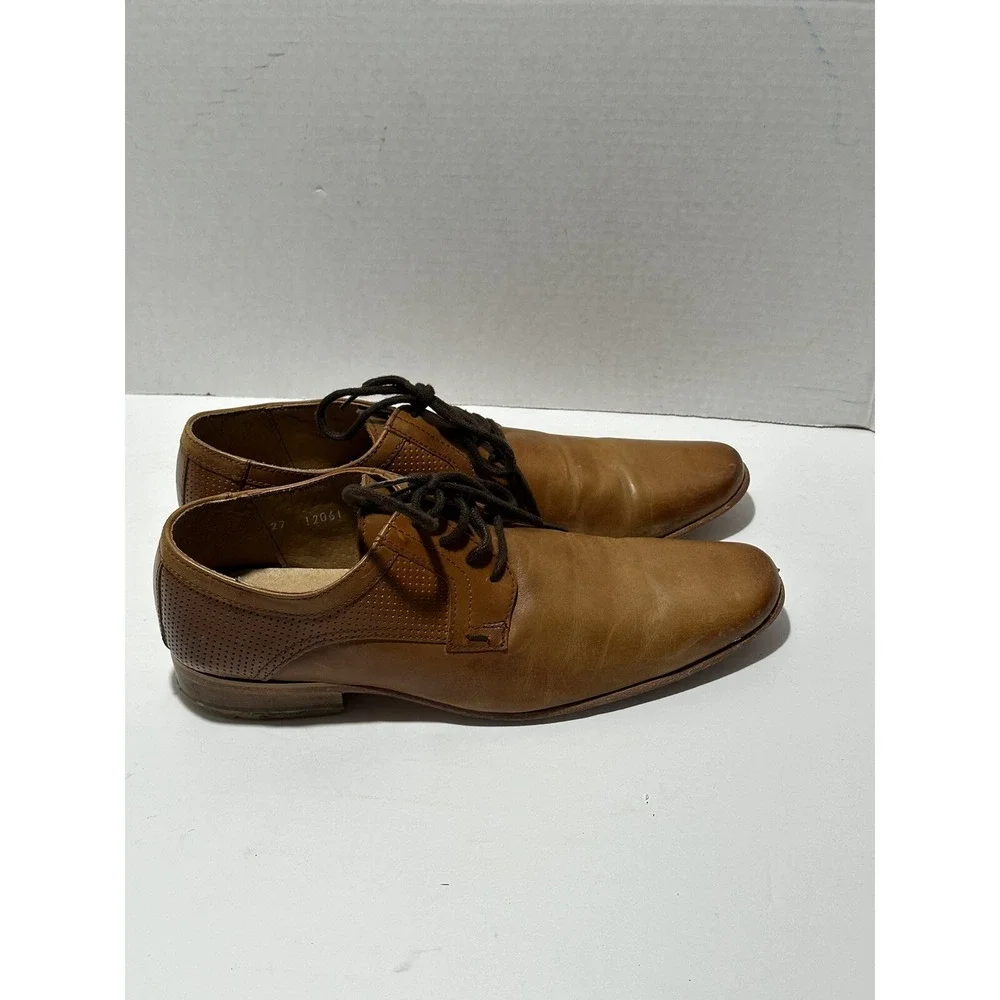 Christian Gallery Gentleman Brown Genuine Leather Shoes Sz 27 US Men 8.5-9